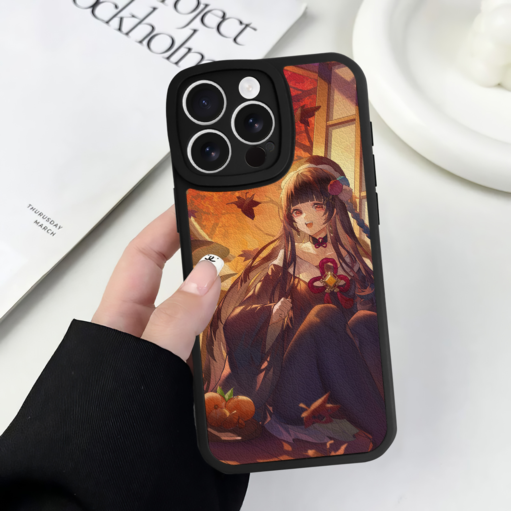 げんし神 genshin 【iPhone 16シリーズ対応】シリコンスマホケース（レザー調） 材質：シリコン